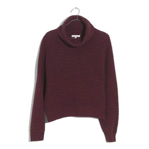 Madewell Sweaters - Madewell Side Button Turtleneck Sweater Cherry XS‌‌‌‌‌‌‌‌